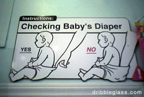 Checking baby's diaper.
