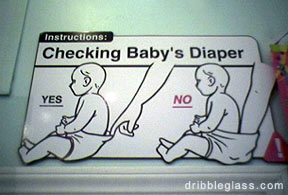 Checking baby's diaper. Checking baby's diaper.